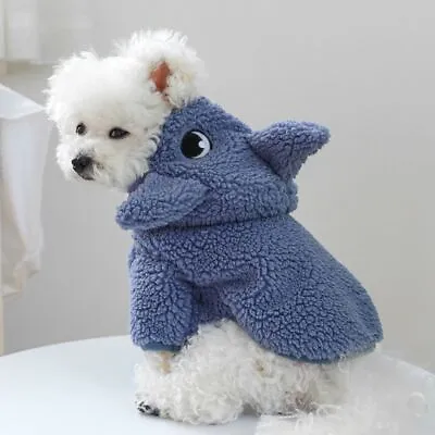 1PC Pet Dog Hoodie Shark Jumper Coat Warm Clothes Puppy Apparel Hooded Jacket UK • £8.08