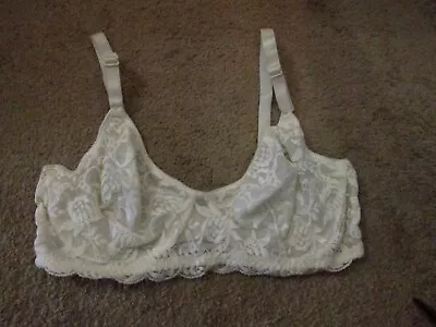 NEW-VINTAGE Fruit Of The Loom Beige Unlined Sheer Lace Underwire Bra Size 38B • $9.99