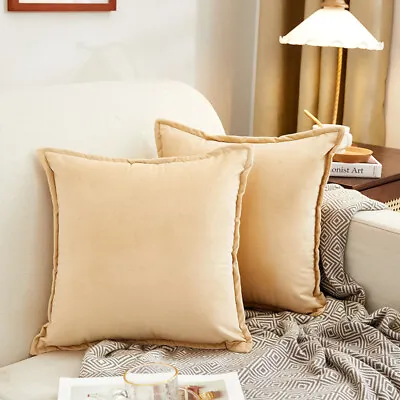 Velvet Cushion Covers Pillow Cases Soft Plain Cushion Cover Sofa Luxury 3 Sizes  • £4.99