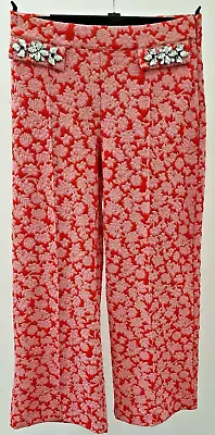 Trouser Zara Pink Floral Uk Size M BNWT T2750 DC109 • £12.99