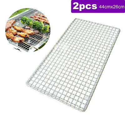 2pcs Portable Stainless Steel Yakitori BBQ Grill Mesh For Camping Cooking Set AU • $21.93