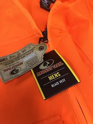 $17.93 • Buy Men's Hunting Safety Vest Mossy Oak Blaze Orange Padded Shoulders Size S/M