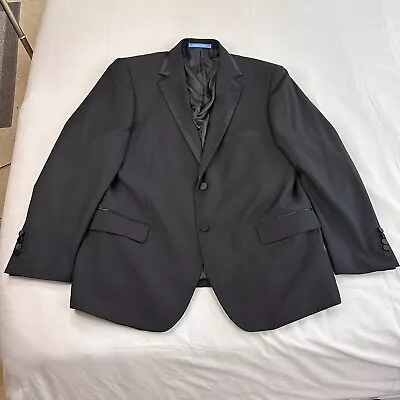 Giorgio Napoli Tuxedo Jacket Size 44 Black 2 Button Blazer Presidential Fit  • $40