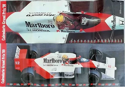 F1 AYRTON SENNA ORIGINAL SIGNED McLAREN POSTERS  1989 1991 ORIGINAL FORMULA 1 • $1199