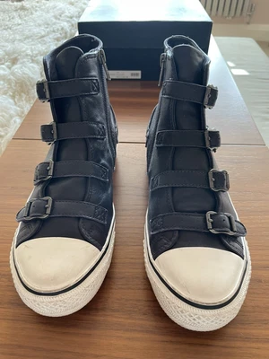 £49 • Buy Ash Virgin High Top Leather Trainers 37 Used Once Charcoal