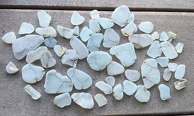 54 PCS RARE Seafoam Sea GLASS W/ CHICKEN WIRE SURF TUMBLED #96 • $64.99