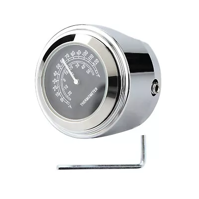 Waterproof Motorcycle Mobike Front Chrome Handlebar Mount Thermometer Luminous • $14.99