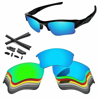 Rubber Kit + Polarized Replacement Lenses For-Oakley Flak Jacket XLJ - Options • $19.98