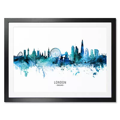 London Skyline Poster Canvas Or Framed Print Watercolour Painting 20527 • £13.99