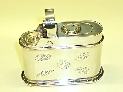 Vintage 800 Silver Semi-Automatic Table Petrol Wick Lighter W.Motifs -rare • $796.20