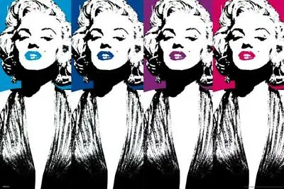 Marilyn Monroe Color Lips Pop Art Hollywood Glamour Celebrity Poster 36x24 • $13.98
