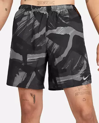 $48 NEW Nike Shorts Men's XL Challenger 7  Brief-Lined Camo Running Black DQ4726 • $42.95