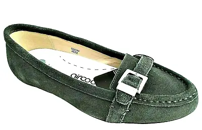 Aircool Grey Suede Leather Flat Wider Fit Ladies Shoes Womans Uk 7 Eee- Eur 40 • £19.95