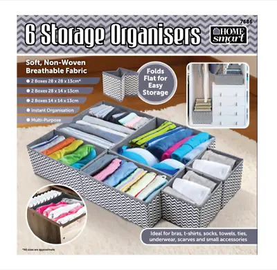 Folding Drawer Organiser Storage Boxes Fabric Dividers Durable Wardrobe Closet • £9.49