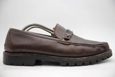 Salvatore Ferragamo Men's 11 D Brown Leather Horsebit Loafers Slip On Shoes • $121.46