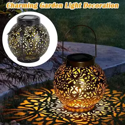 Solar Lantern Hanging Light LED Outdoor Retro Garden Lamp Waterproof Decor • $12.14