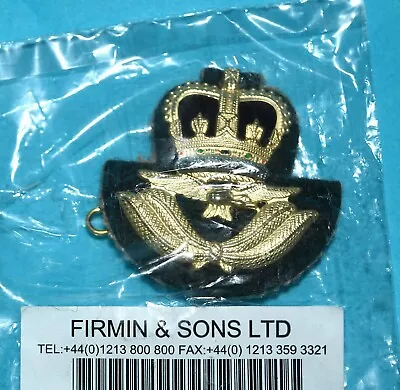 Raf Queens Crown Beret-cap Badge. Miniature Below Air Rank Officers By Firmin. • £9.75