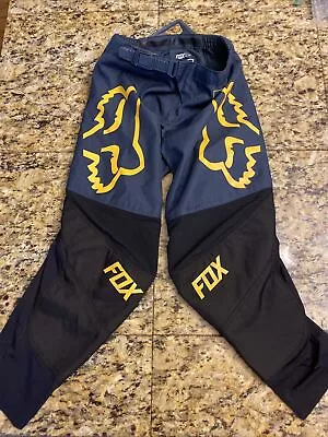 Fox Motorcross 180 Racing Pants BlueGray Yellow Cuffs Size 6-22 Outdoor Gear • $45