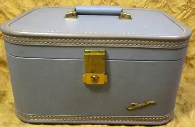 Vintage 1950's STARLINE Hardcase Make-up Small Suitcase Gray W/blue Tint • $20