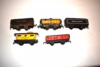 Lot Of 5 Vintage Marx Tin Train Cars • $29.75