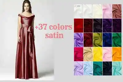 £1.99 • Buy *Premium* Silky Satin Lining FABRIC Polyester Dress Craft Material 58  By Meter