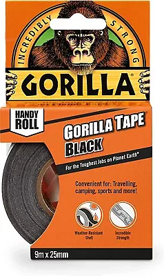 Gorilla Tape Mini Duct Tape To-Go 1  X 10 Yd Travel Size Black (Pack Of 1) • $11.99