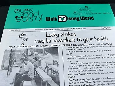 Disney World Eyes And Ears Summer 1974 Lot Of 13 Dick Nunis EPCOT Center News • $20.50