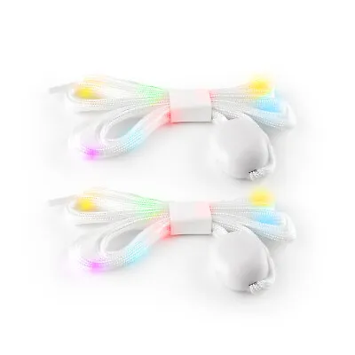 £6.99 • Buy 1-6 Multicoloured Sets Of LED Shoelaces Light Up Fibre Glow Flashing Luminous