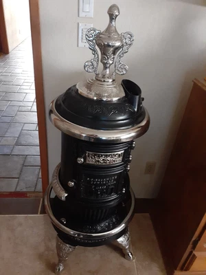 $2100 • Buy 1896 Wood Burning Parlor Stove By P. D. Beckwith Dowagiac, Michigan With Finial.
