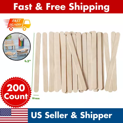 Wooden Craft Sticks Multi Purpose Popsicle Sticks Wood Crafts ICES Ice Cream Wax • $5.69