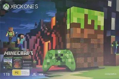 Microsoft Xbox One S Minecraft Limited Edition Bundle 1TB Green & Brown Console… • $750