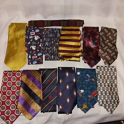 Lot Of 13 Mens Dress Ties Lands End Paul Fredrick • $15