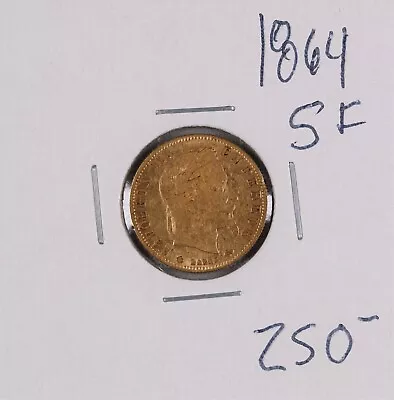 1864-A France Napoleon III Gold 5 Francs Coin • $250