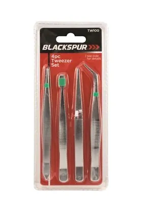 4 Pc Tweezer Set Precision Tweezers Repairs Stamps Crafts Model Making • £3.05