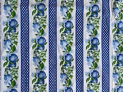 Schumacher Wedgewood Fabric Vintage Blue White Green Floral Trellis Pattern BTY • $20