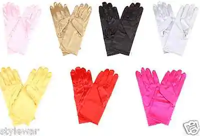 £4.60 • Buy New Ladies Satin Wrist Short Gangster Bridal Wedding Prom Evening Party Gloves
