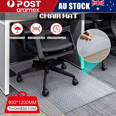 Carpet Floor Chair Mat Office Chairmat Vinyl Plastic Protector Floor 120x90cm AU • $30.13