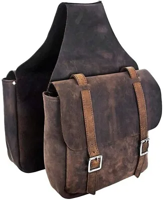 Premium Western Leather Saddle Bag For Horse Vintage Look (kGN) • $170.67