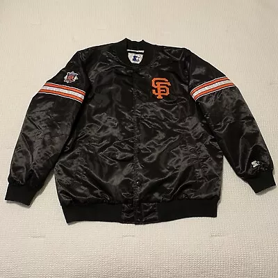 Men’s MLB San Francisco Giants Starter Satin Varsity Full-Snap Bomber Jacket • $85