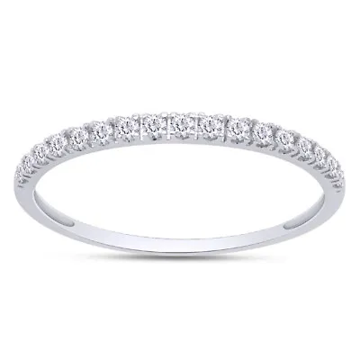 1/6 Ct Half Eternity Wedding Band Ring Genuine Diamonds Real 10K White Gold IGI • $202.04