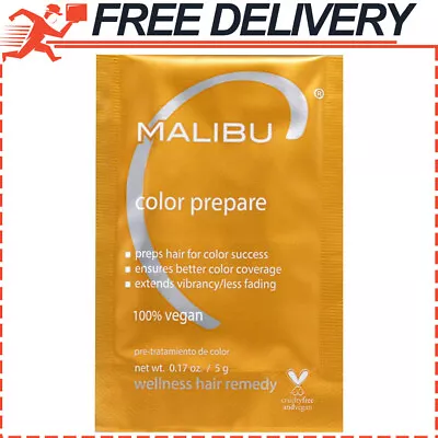 Malibu C Color Prepare Wellness Hair Remedy Extends Hair Color Vibrancy 5g • $6.13