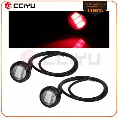 1Pair Red 9W 6000K 18mm Bright Eagle Eye Grille Tail Turn Signal Fog Led Light • $7.19