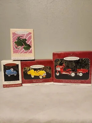 4 Hallmark Keepsake Metal Kiddie Car Classic Murray Tractor Pedal Ornaments  • $18