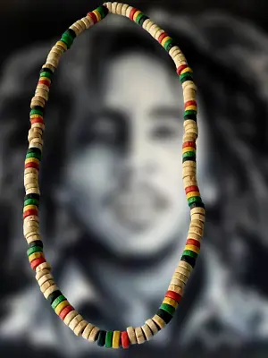 Rasta Roots Wood Beads One Love Jamaica Reggae Africa Roots Necklace Hand Made • $18.99