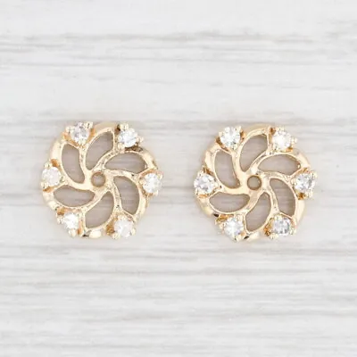 $299.99 • Buy 0.18ctw Diamond Earring Enhancer Jackets 14k Yellow Gold