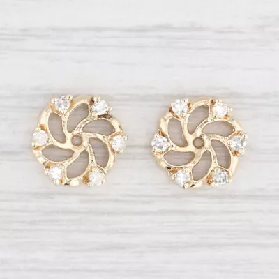 $299.99 • Buy 0.18ctw Diamond Earring Enhancer Jackets 14k Yellow Gold