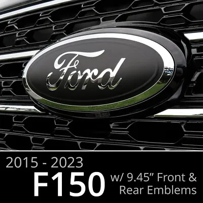 $22.99 • Buy BocaDecals 2015-2023 Ford F150 Emblem Overlay Insert Decals MATTE BLACK Set Of 2