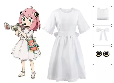 Anime SPY×FAMILY Anya Forger Cosplay Costume Girls White Dress Halloween Outfits • $26.99