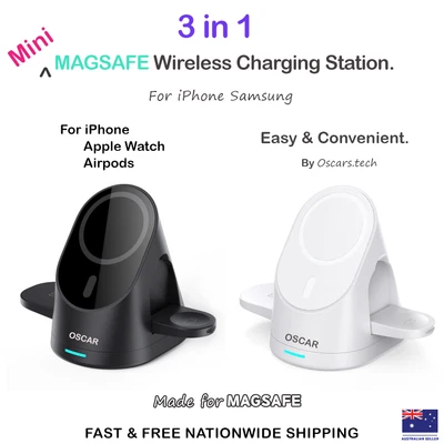$49.95 • Buy Magnetic Wireless Charging Station Dock IPhone 11 12 13 14 Pro Max IWatch Airpod