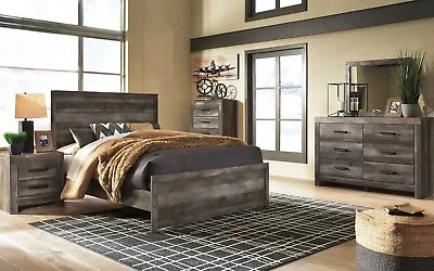 Modern Rustic Furniture - Queen King Bedroom Set In Brownish Gray Finish IA1J • $1567.91